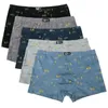 Caleçon 5PCS / Lot 100% coton imprimé sous-vêtements pour hommes boxeurs boxeur jeunesse PIUS taille lâche respirant hommes Bottoms Comfort boxer shorts 230327