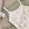 Camisoles Tanks Cotton Crop Top Women Summer Camis Floral Knitted Camis Hollow Out Cute Tops Sweet Girl Lolita Style Aesthetic Kawaii Clothes 230327