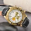 Fashion Business Chronograph Dial Panda Eye en acier inoxydable Watch Band Mens Quartz Wrist Watchs 1884 BB010