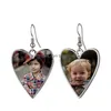 Sublimation Blanks Heart Shaped Earrings Metal Teardrop Heat Press Printing Blank Earring Pendant With Hooks For D Dhyfw