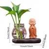 Vazen Hydroponische vaas Plant Bloempot Schattig Little Monk Glas Creative Arrangement Office Home Living Room Decoratie