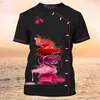T-shirts pour femmes 2023 T-shirt d'été Chef de célébrité imprimé en 3D hommes à manches courtes neutre vernis à ongles femmes coréen mignon haut