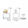 Bouteille transparente de parfum en verre rechargeable 30ML Or Argent Spary Press Pompe Vide Carré Forme Parfum Flacons Portable Emballage Cosmétique Conteneur