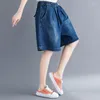 Shorts pour femmes 6869 été femmes Denim jambe large mince rétro classique confortable bureau dames littérature et Art taille élastique vêtements