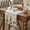 Bordslöpare Morötter Rabbit Bunny Happy Easter med Placemat Spring Summer Seasonal Holiday Kitchen Dining Decortion 230327