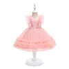 Kız Elbiseler Tatlı Bebek Kız Beading Tutu Elbise Toddler Ruffles Prenses 1. Doğum Giyim Çocuk Moda Yaz Vestido