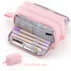 Sacs à crayons pour enfants 4 compartiments porte-stylo trousse à crayons grande capacité garçons filles fermeture éclair avec poignée étudiants cadeau papeterie organisateur 230327