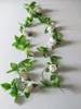 Dekorativa blommor 1 datorer 2,45 m rosor Silk Realistiska Garland Green Leaf Iron Wire Artificial Flower Vine Rattan för bröllopsdekor Bolag DIY