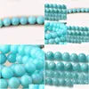 Stone 8mm Factory Cena Naturalna Aqua Amazonite okrągłe luźne koraliki 16 Strand 4 6 8 10 12 mm Rozmiar wyboru do robienia biżuterii Drop dhvzs