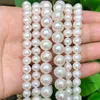 Inne naturalne okrągłe aaa białe perły słodkowodne koraliki surowe prawdziwe, prawdziwe luźne perełki perłowe do biżuterii robienie ręcznie robionych bransoletek 15 '230325