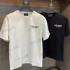 メンズTシャツ夏の半袖Tシャツファッションビッグレターラウンドネックグラフィティネットレッドカップル汎用コットンルーズトップT230327