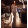 Mermaid Princess Sparkle Mermaid Prom Dresses Vestidos De Fiesta Elegant Off The Shoulder Evening Dress Manual Sequins Chest Design Guest Dress Party Gowns