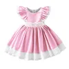 Flickklänningar Baby Girls Xmas Dress for Kids Satin Ruffles A-Line Toddler Boutique Clothes Spanish Children Lolita Costume