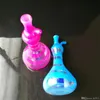 Hookahs Color striped vase pot New Unique Glass Bongs Glass Pipes Water Pipes Hookah Oil Rigs