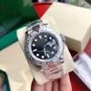 Z oryginalnym pudełkiem męską zegarek Black Dial White Ceramic Bezel dwukolorowy Inkrustowany Nierdzewna stalowa stalowa solidna bransoletka automatyczna automatyczna ruch