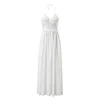 Casual Dresses 2023 Bohemian Women's Party Backless White Hollow Out Lace Beach Sundress Halter Bandage Maxi Sexy