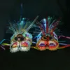 Feestmaskers 10 stks dames meisje led gloed flash light up pauw masquerades venetiaanse maskers kostuums verjaardag bruiloft feest Halloween Christmas 230327