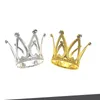 Titulares de vela Crown Cake Topper Vintage Tiara Toppers Decoração de aniversário de bebê Gold Silver Small para meninos meninas Dh9822