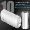 Masturbators mjuk avsugning Masturbator vibrator 10-läge trådlös kuk ärm glans tränare penis massager sex leksak för män att förlänga erektion 230327