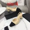 Dress sandal Designer shoes leather Thick heel high heels Belt buckle sandals Fashion Sexy Bar Party women SHoes new High heeled shoes size 34-42 With box Leather sole