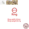 A154 S925 Sterling Silver Ring شخصية أزياء الشرير الهيب هوب نمط مفتوح مسمار صليب زهرة زوجين على شكل حرف عاشق هدية