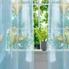 Rideau motif tulipe voilages affaiblir la lumière du soleil fenêtre pour cuisine chambre salon cour