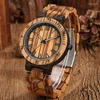 Polshorloges houten horloge herenhorloges retro Romeinse schaal wijzerplaat volledige houten verstelbare riem zebrawood quartz polswatch reloj de madera