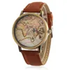 Relógios de pulso 2023 Moda Global Travel By Plane Map Men Women Watches Casual Denim Quartz Assista Sports para Kol Saati