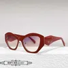 Hoogwaardige luxe ontwerper Nieuwe P Familie gepersonaliseerde kat oogzonnebril damesstijl ins net rood dezelfde modieuze metalen zonnebrillen PR94WS