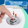 Drains Bathroom Sink Drains Stainless Steel PopUp Bounce Core Basin Drain Filter Hair Catcher Shower Sink Strainer Bath Stopper Tools 230327