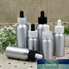 Kwaliteit aluminium vloeibare reagenspipetflessen oog dropper aromatherapie etherische oliën parfums flessen 30 ml 50 ml 100 ml