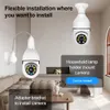 Draadloze camerakits A6 gloeilamp Beveiligingscamera Wifi 360 graden Pan/Tilt Panoramic IP Home Camera's System met menselijke bewegingsdetectie Two-Way Audio Night Vision