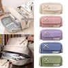 Large Capacity Three-layer Pencil Bag Stationery Holder Box Aesthetic Canvas Pen Case Zipper Pouch School Supplies