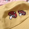 ワイドブリム帽子ユニセックス刺繍キノコ折りたたみ式パナマバケツハットbead hat street headwear漁師屋外キャップ男性と女性帽子p230327