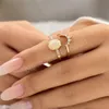 Fashion coréenne Élégant Opale Anneaux irréguliers Pilés pour les femmes Boho Rignestone Knuckle Dinger Ring Accessoires Bijoux