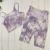 Women's Tracksuits Tie Dye Women Shorts Sets Gym Clothing Fitness Sportswear Workout Colthes For Two Piece Set Sport Bra Active Wear Suits