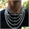 Tennis Gradué Hip Hop Bling Bijoux Collier Pour Hommes Colliers De Diamants En Or Sier M 4Mm 5Mm Chaîne De Tennis Glacée Livraison Directe 2 Dhoge