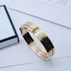 Alloy designer bracelet men modern dainty friendship non tarnish bracelets designer for women letter red green stripe rose gold silver plated bangle ZB058 F23