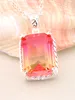 Fashion Jewelry Luckyshine Bezel Setting Mystic Tourmaline Gemstone 925 Silver Pendant Weddings Jewelry Gift For Women