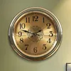 Väggklockor stor lyxmetall gyllene tyst klockor koppar kreativ modern design reloj de pared hem dekoration wsw100xp