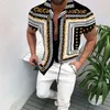 Hommes chemises décontractées à manches courtes grille simple boutonnage Slimfit grain de léopard coton Hiphop vêtements formels Hawaii 230328