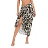 Damen Bademode Sexy Leopardenmuster Strand Wickelkleid Frauen Chiffon Pareo Schal Cover Up Kaftan Sarong Bikini Cover-Ups RöckeDamen