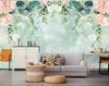 Wallpapers 8d Northern Europe Hand Painted Wall Paper Mural 3D Watercolor Cartoon Flower Wallpaper Sticker For Living Room Decor