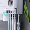 Liquid Soap Dispenser Tempat Sikat Gigi Terbalik Penyerap Magnet Pasta Otomatis Dengan Set Aksesori Kamar Mandi Cangkir 230328