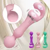 Вибраторы мощные 2 в 1 AV Vibrator Женская волшебная палочка стимулятор USB Recharge 20 мод G Spot Massager Sex Toys Dildo для женщин 230327