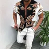 Camicie casual da uomo Manica corta Grid Monopetto Slimfit Cotone a grana leopardata Hiphop Abiti formali Hawaii 230328