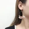 Boucles d'oreilles pendantes à franges colorées pour femmes, grand cercle, breloque, goutte d'oreille, style Boho, bijoux de plage d'été, cadeaux