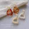Dangle Earrings Korean Fashion Amber Triangle Retro Temperament Versatile Acrylic For Women Wedding Daily Life Jewelry Gift