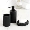 Liquid Soap Dispenser Aksesori Kamar Mandi Hitam Sabun Tempat Sikat Gigi Tumbler Piring Obat Kumur Cangkir Toilet 230328