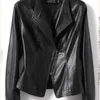 Women's Leather & Faux Woman Genuine Jacket Female Fashion Real Sheepskin Coat Motorcycle Biker Ladies Outwear Tops G45Women's